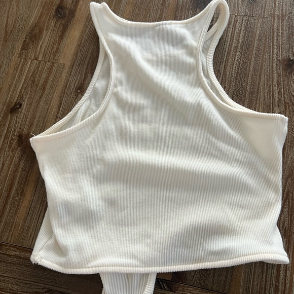 White Ribbed Tank Top - Picture 2 of 2